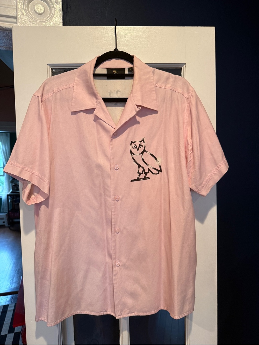 OVO Pink Short-Sleeve Button-Up Shirt